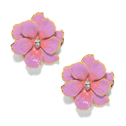 Jewel Box Floral Earrings - Lavender Peony
