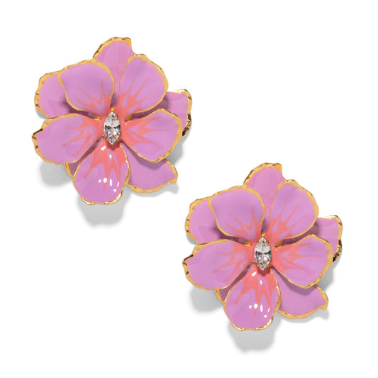 Jewel Box Floral Earrings - Lavender Peony