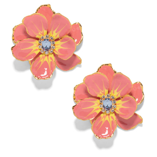 Jewel Box Floral Earrings - Peach