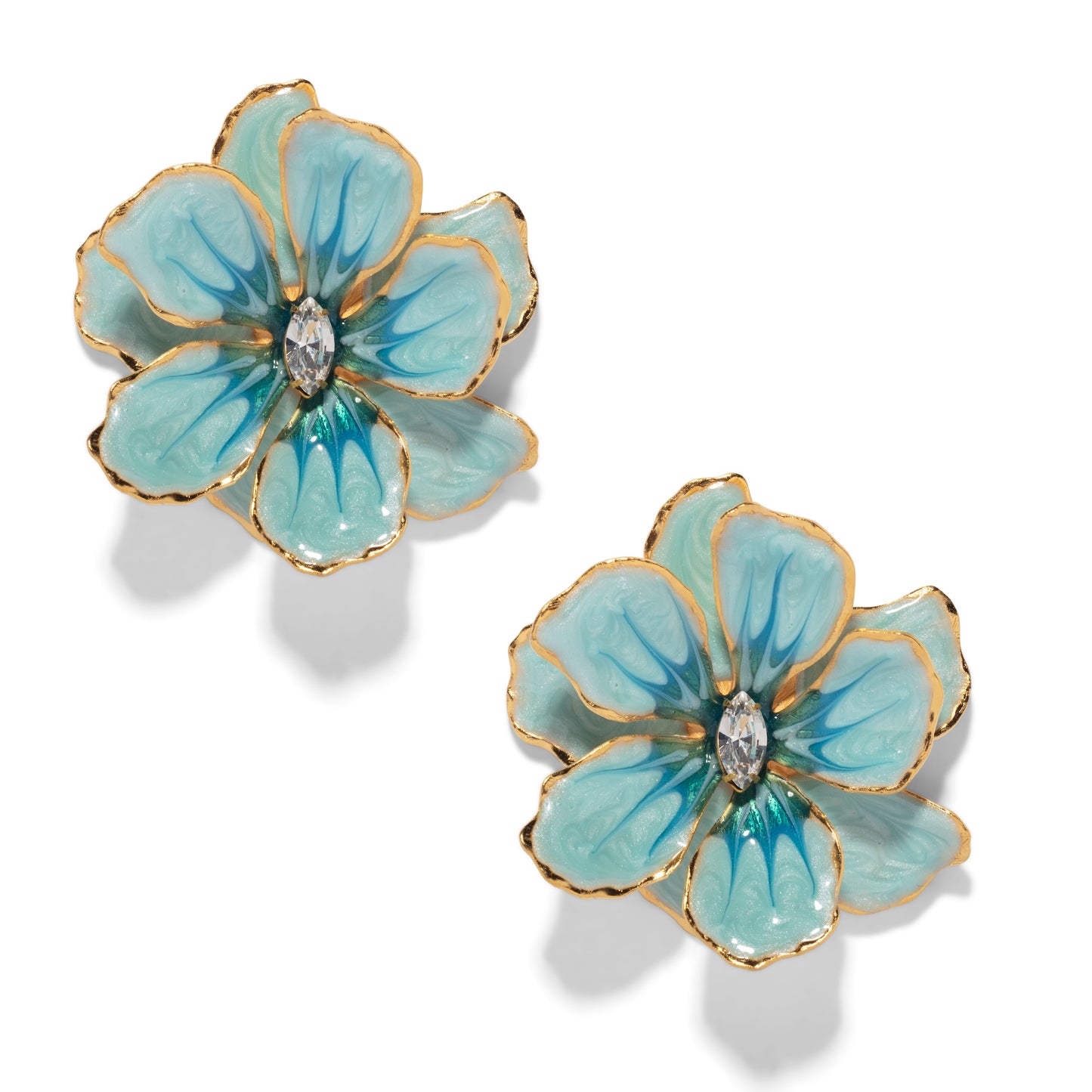 Jewel Box Floral Earrings - Sea Blue