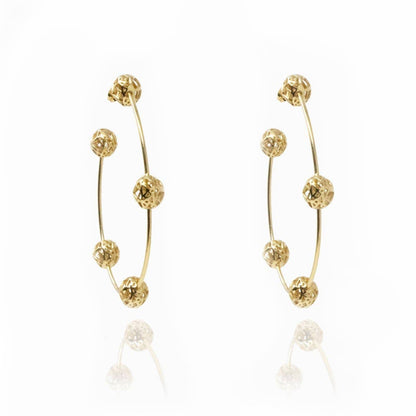 Gold Signature Sphere Hoops. 1 of 2.