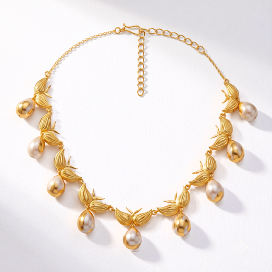 Zooni Necklace - Gold & Baroque Pearl