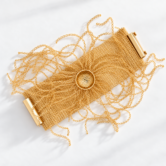Sunny Gold Burst Cuff Bracelet