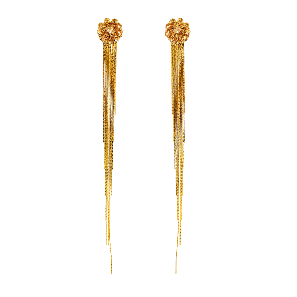 Selene Gold Fringe Duster Earrings
