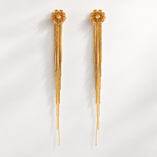 Selene Gold Fringe Duster Earrings