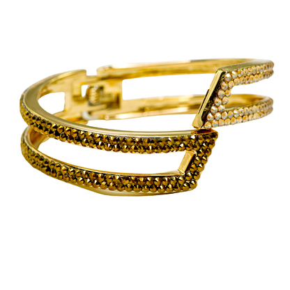 I'm Wearing Nothing Crystal Bangle Bracelet - Two-Tone Gold