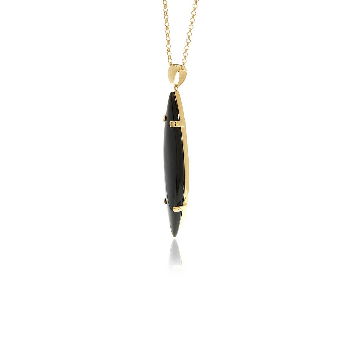 Signature Feather Onyx Pendant. 5 of 5.