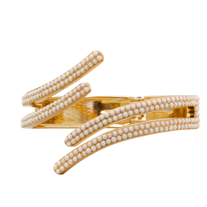 All the King's Horses Crystal Bangle Bracelet - White
