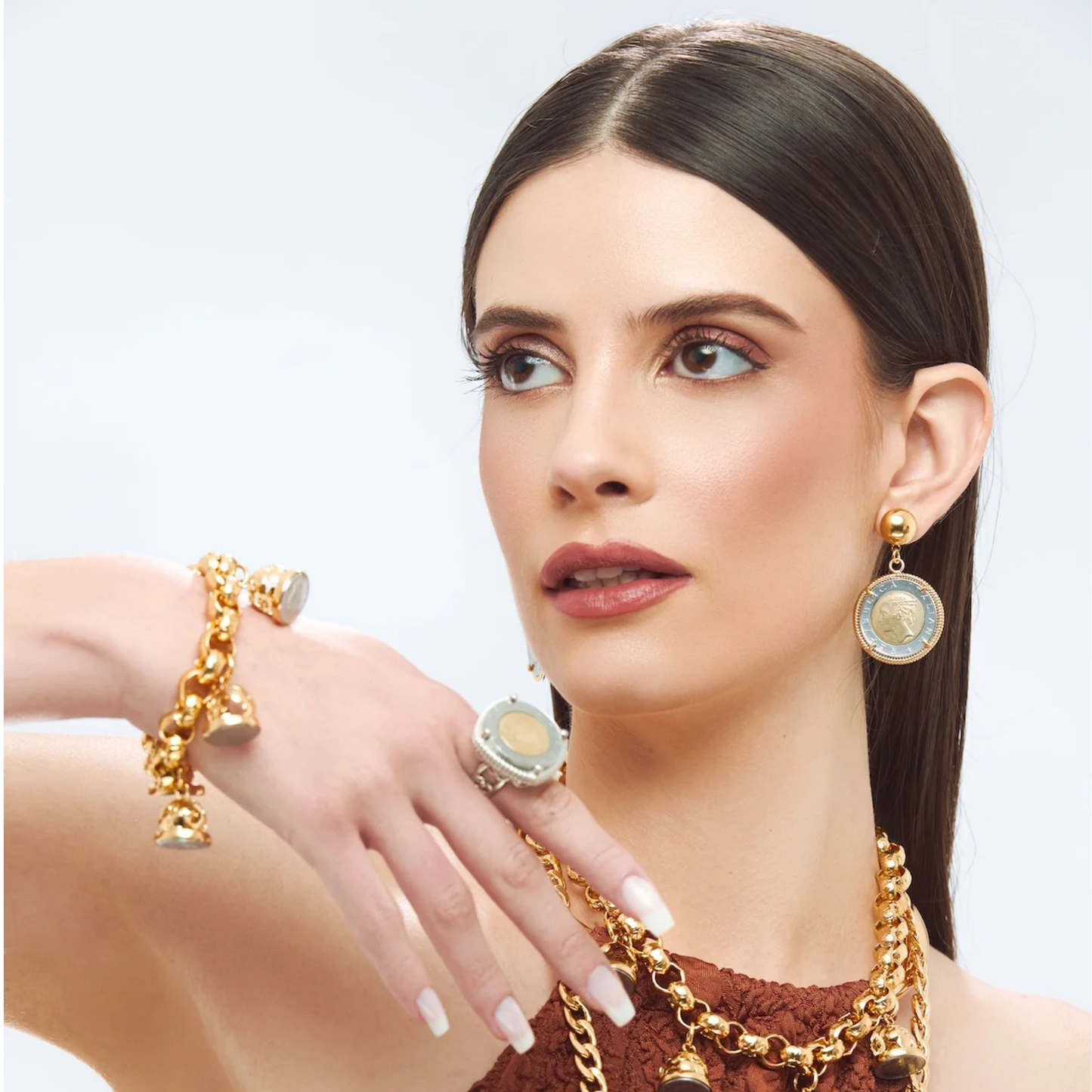 Honora Vintage Italian Lira Coin Drop Earrings