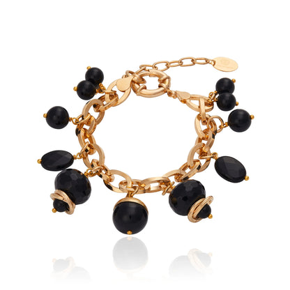 Taj Mahal Charm Bracelet - Black Agate
