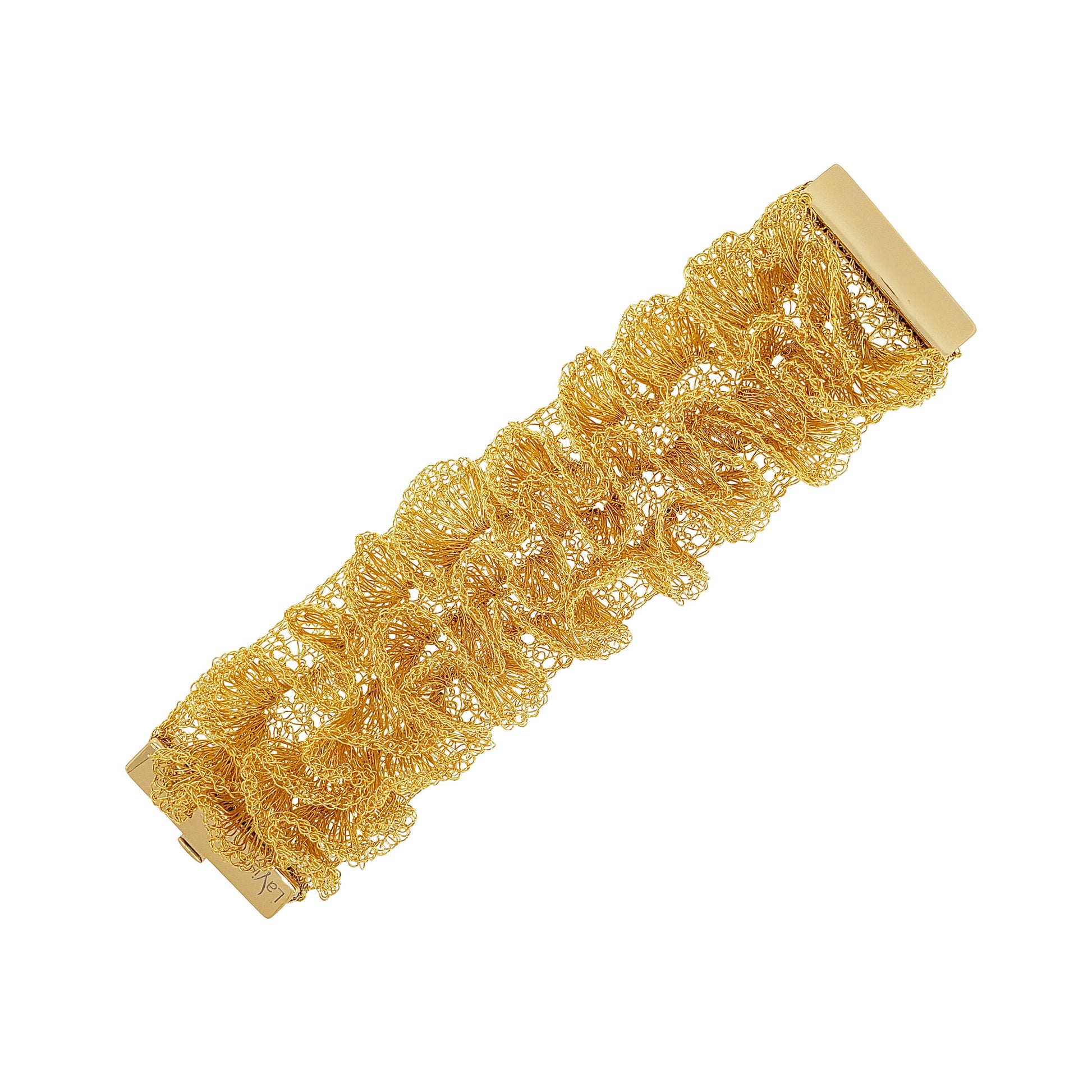 Gold Rio Ruffled Bracelet. 1 of 5.