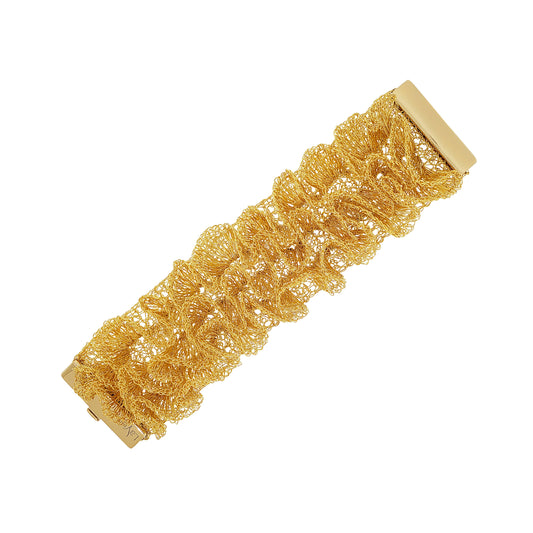 Gold Rio Ruffled Bracelet. 1 of 5.