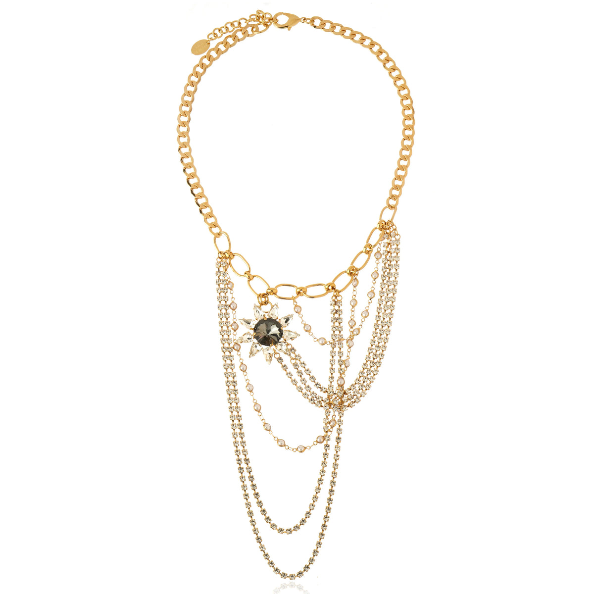 Alya Gold & Crystal Drop Necklace