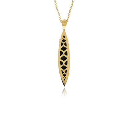 Signature Feather Onyx Pendant. 3 of 5.