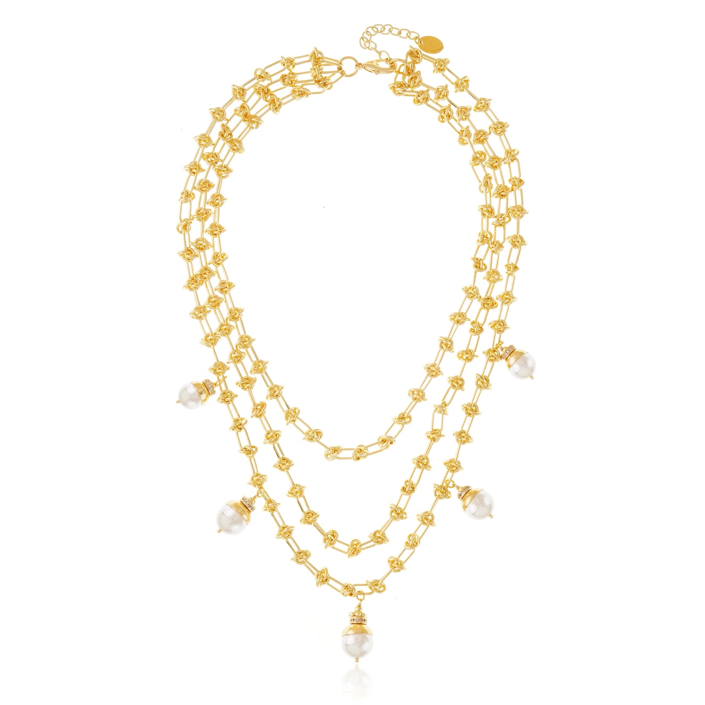 Intra Pearl & Gold Chain Necklace