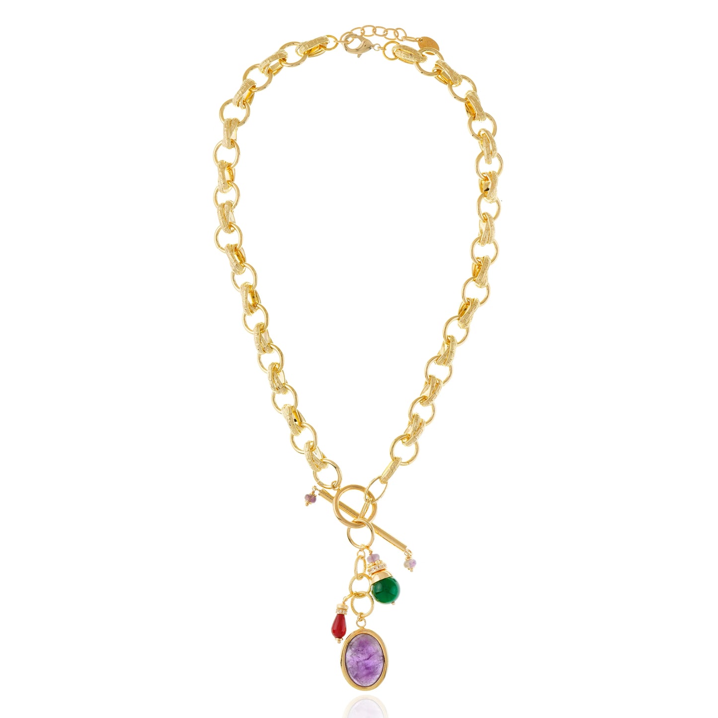 Sirena Gemstone Toggle Necklace