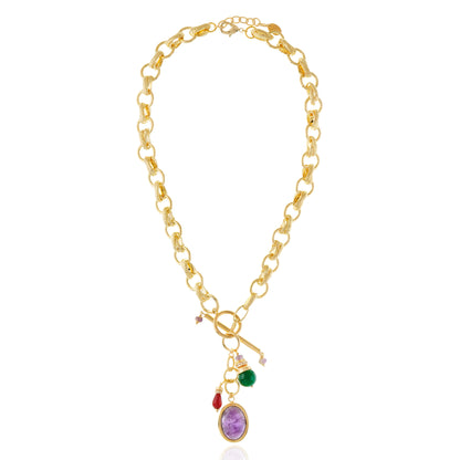 Sirena Gemstone Toggle Necklace