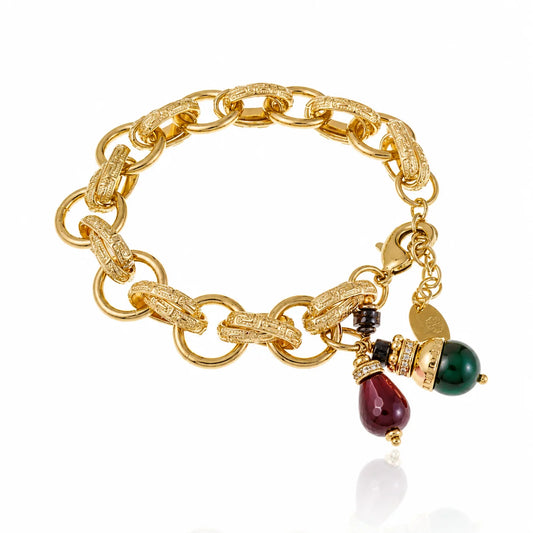 Sirena Multicolor Agate Charm Bracelet