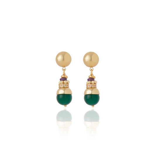Sirena Drop Earrings - Green Agate