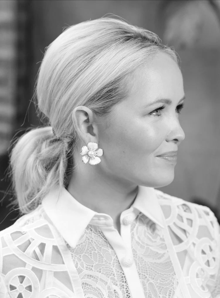 Buttercup Enamel & Blue Crystal Floral Earrings