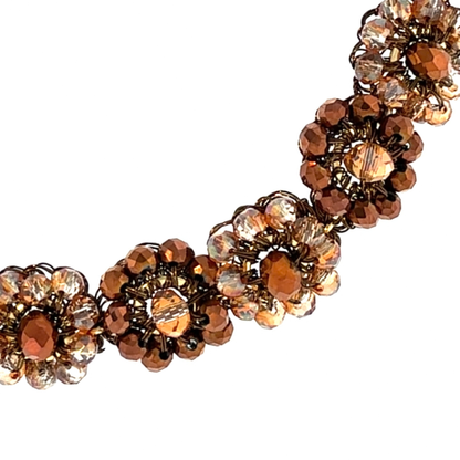 Chloe Sepia Beaded Floral Necklace