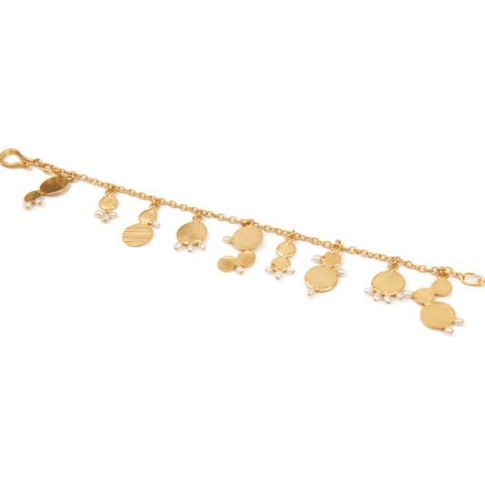 Afefe Gold & Pearl Charm Bracelet