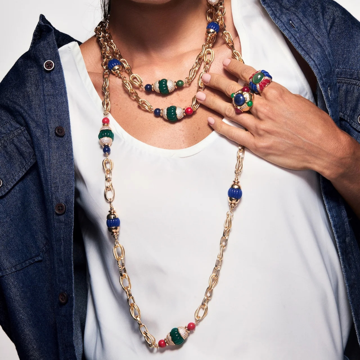 Volpi Multicolor Agate Chain Necklace