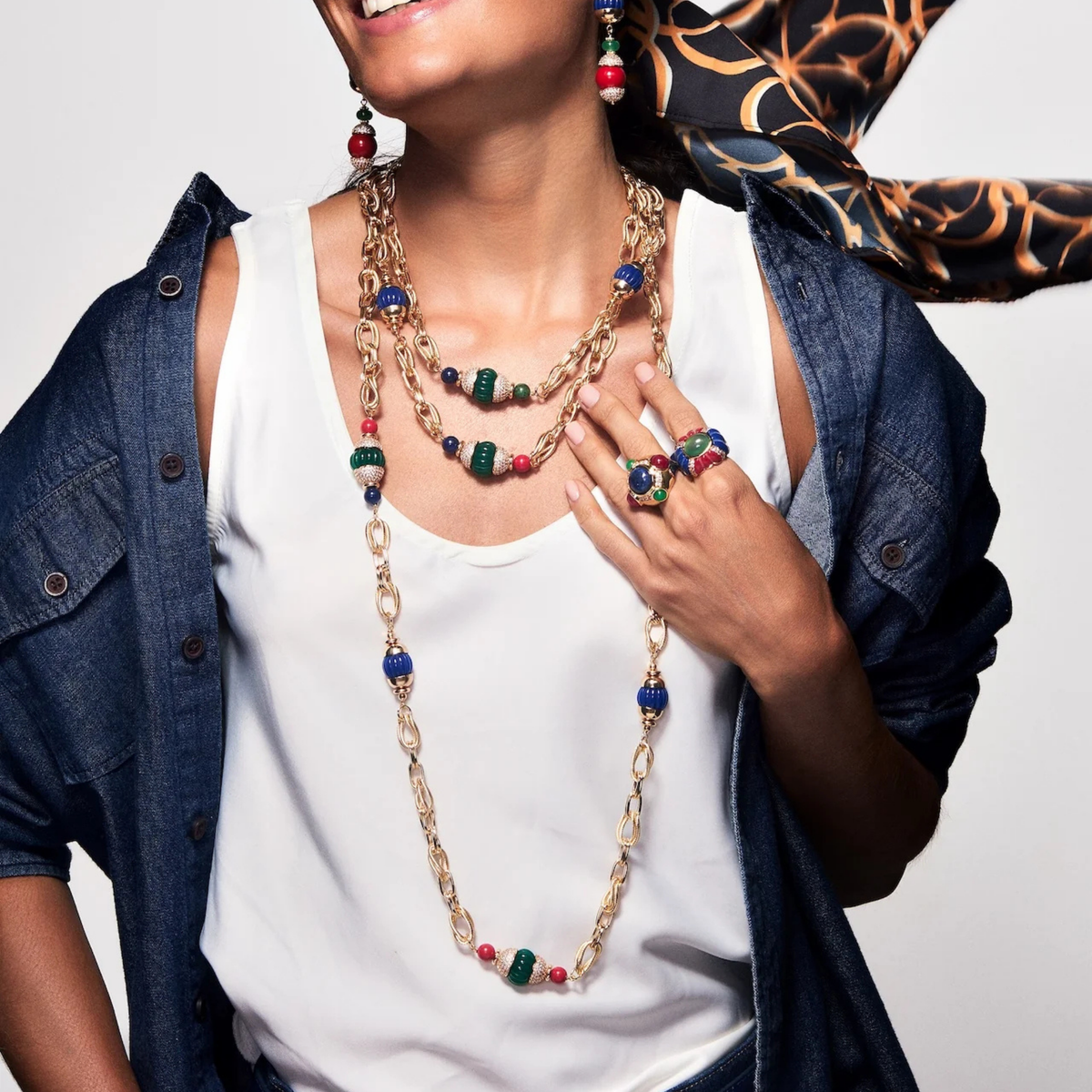 Volpi Multicolor Agate Chain Necklace
