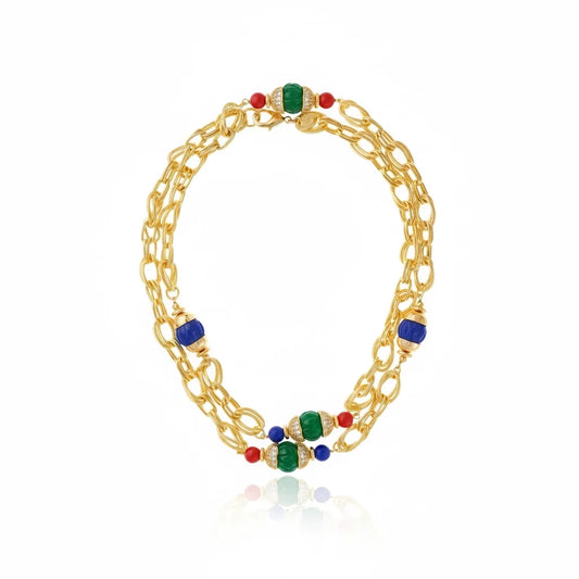 Volpi Multicolor Agate Chain Necklace