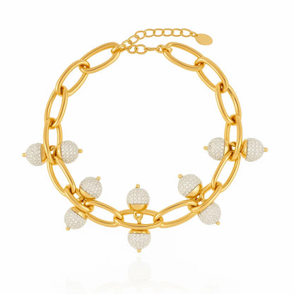Catena Di Lusso Gold & Crystal Choker