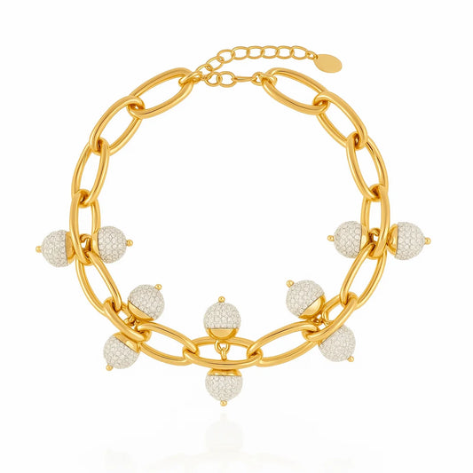 Catena Di Lusso Gold & Crystal Choker