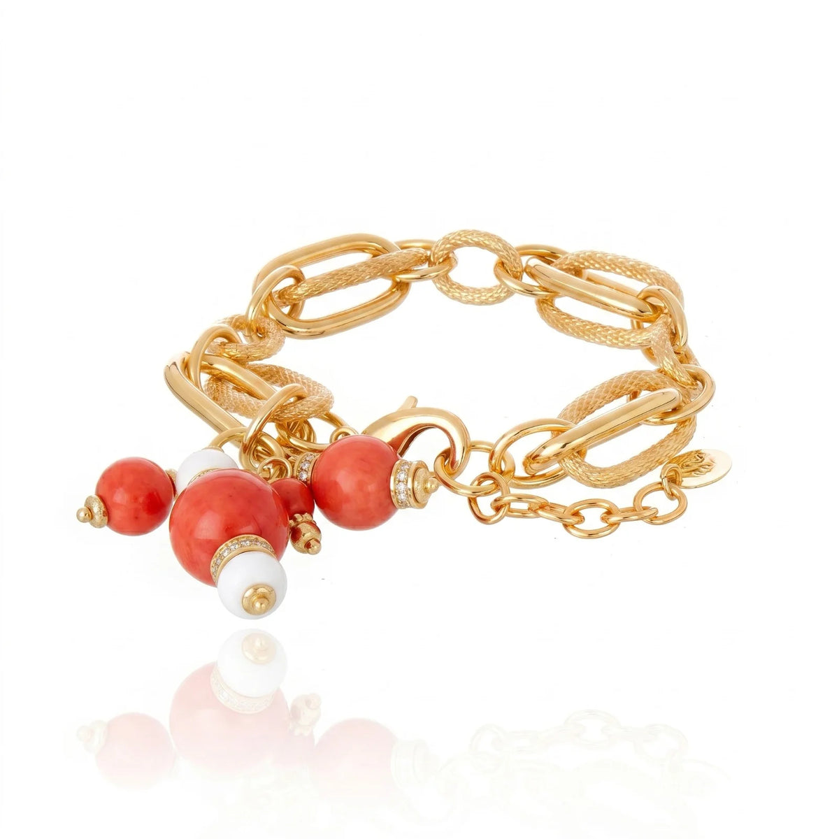 Zina Chain Bracelet - Red Coral