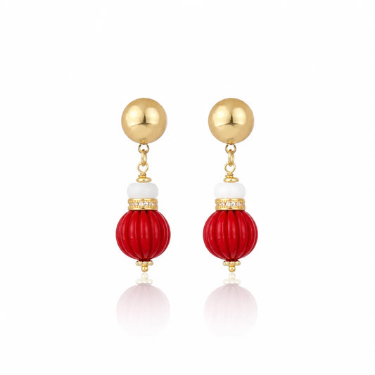 Zina Aita Drop Earrings - Red