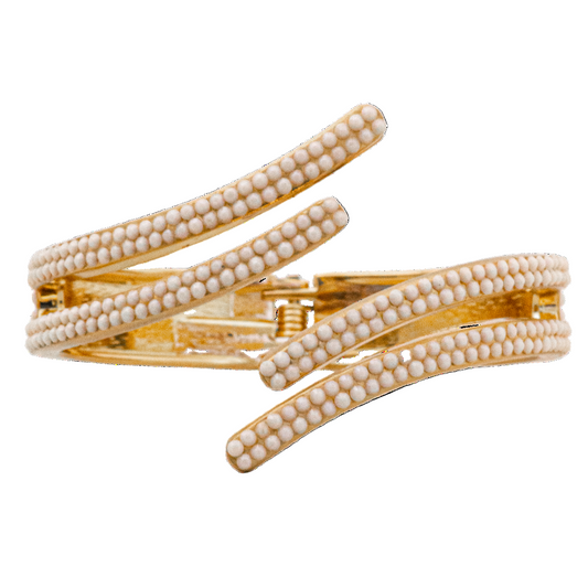 All the King's Horses Crystal Bangle Bracelet - White