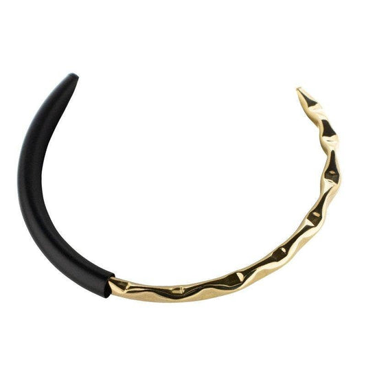 Happier Collar Necklace - Black & Gold