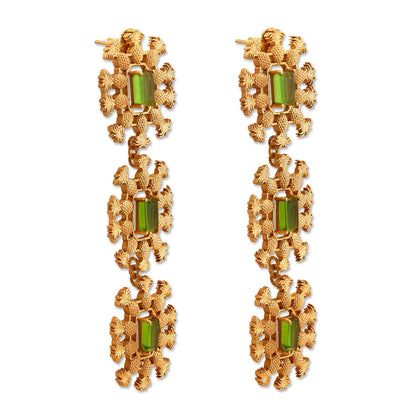 Pina Green Topaz & Gold Earrings. 3 of 5.