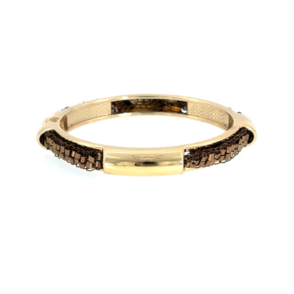 Sepia Beaded Gold Bangle Bracelet