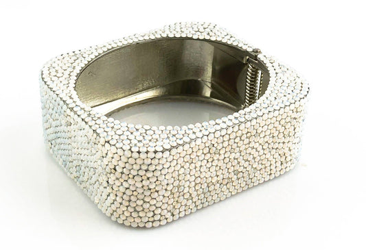 Feelin' Fine Spirits Square Crystal Bangle Bracelet - White