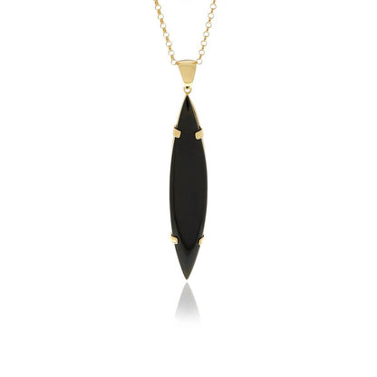 Signature Feather Onyx Pendant. 1 of 5.