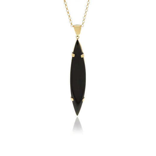 Signature Feather Onyx Pendant. 1 of 5.
