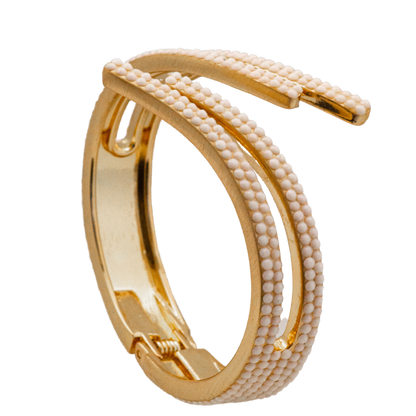 All the King's Horses Crystal Bangle Bracelet - White
