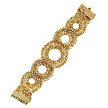Mixed Golden Crystal Gush Bracelet. 1 of 3.
