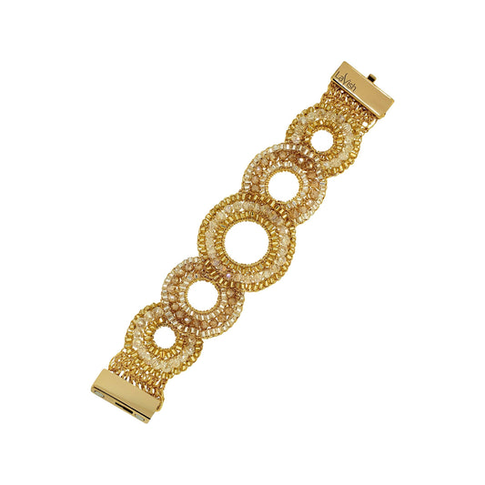 Mixed Golden Crystal Gush Bracelet. 1 of 3.