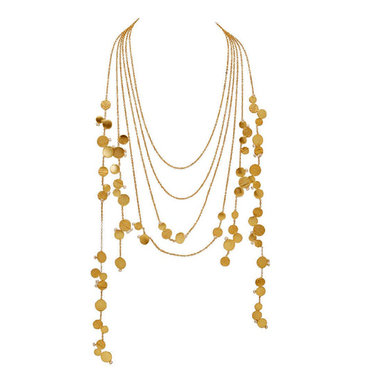 Aire Gold & Pearl Layered Chain Necklace