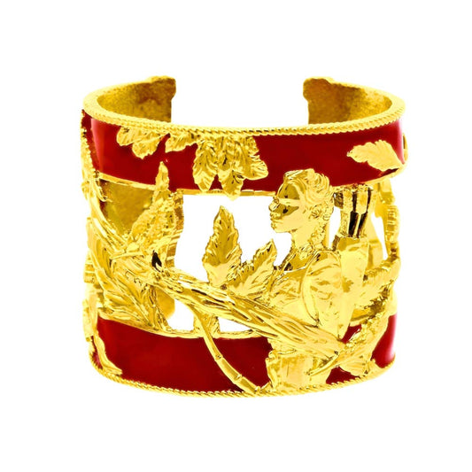 Vigor Cuff Bracelet - Crimson & Gold