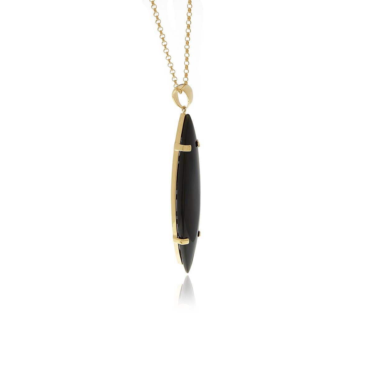 Signature Feather Onyx Pendant. 4 of 5.