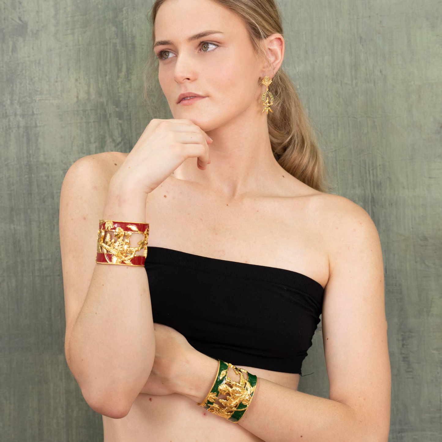 Vigor Cuff Bracelet - Crimson & Gold
