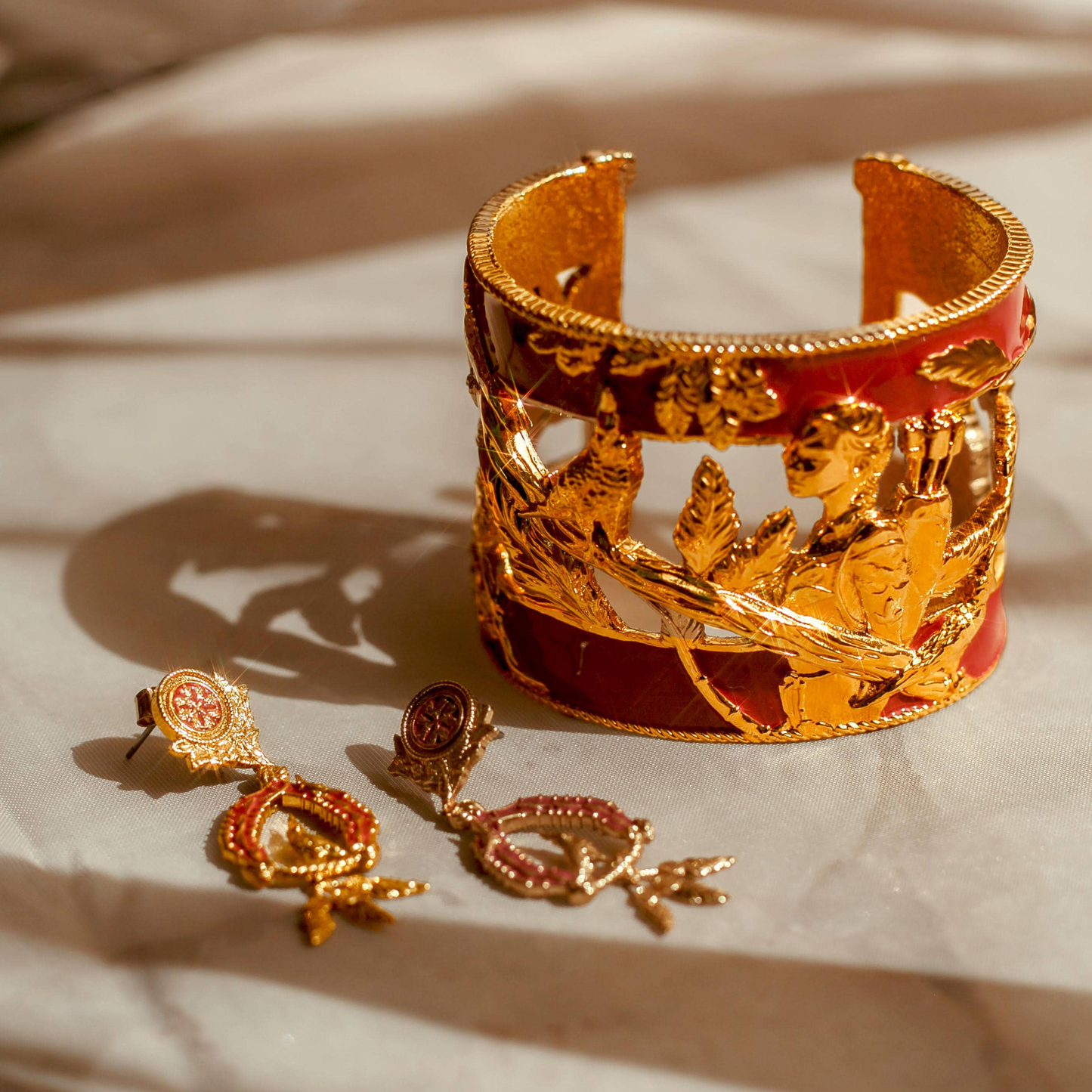 Vigor Cuff Bracelet - Crimson & Gold