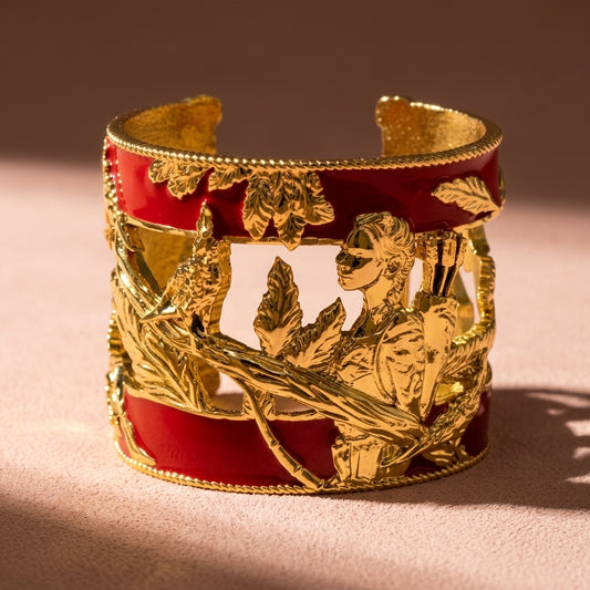 Vigor Cuff Bracelet - Crimson & Gold
