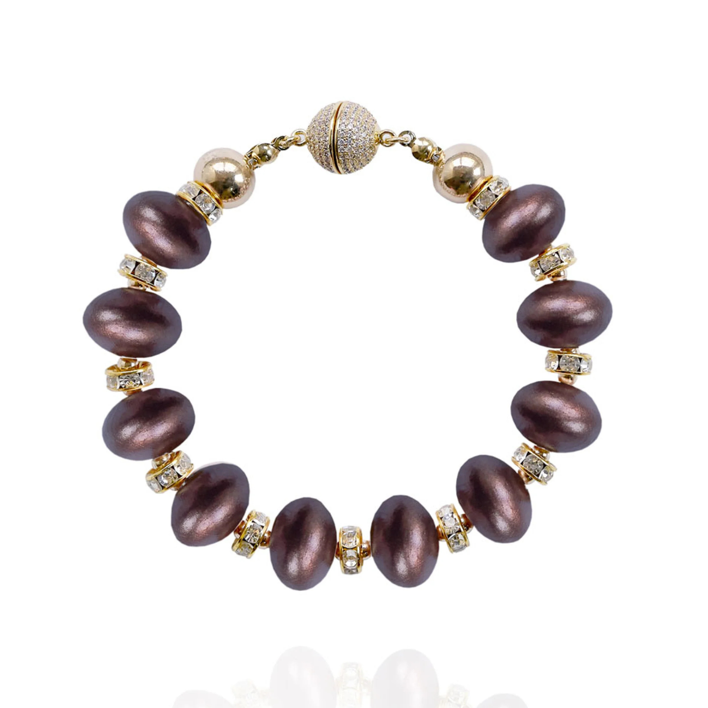 Mika Beaded Bracelet - Chocolate Cherry